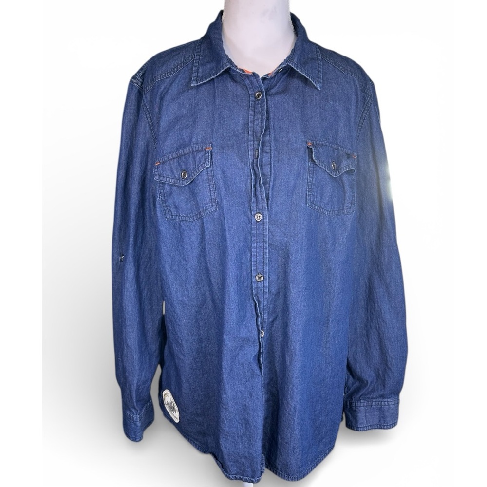 Women's Blue Denim Button Down Shirt